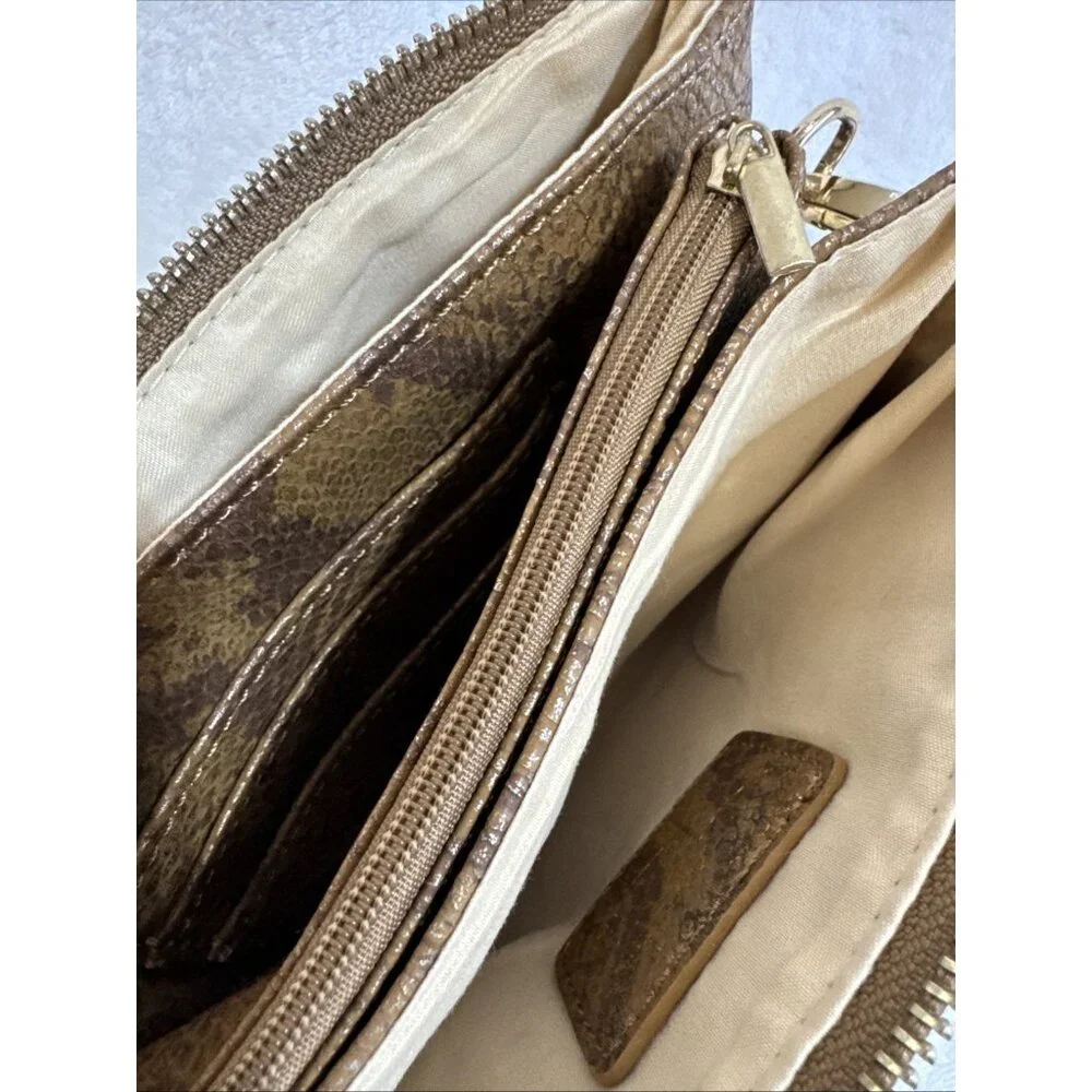 Carolina Hill Women’s Crossbody Multi Compartment‎ Zipper Slots Faux Snakeskin